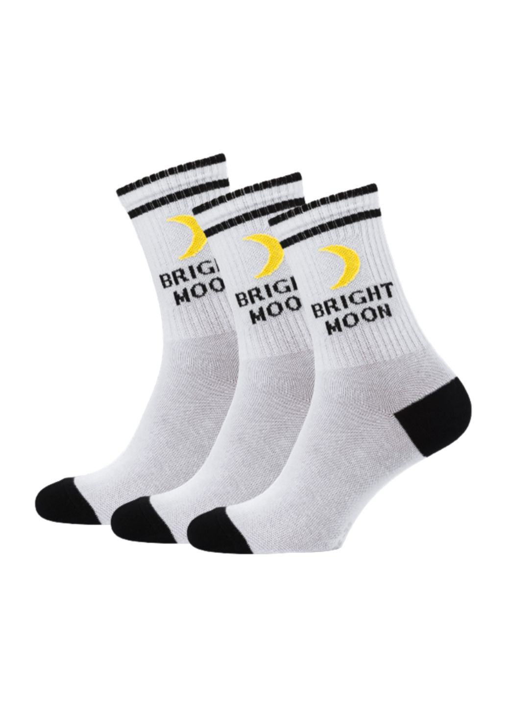 Чорно-білі набір (3 шт.) шкарпеток жіночих високих Siela малюнки (260063094)