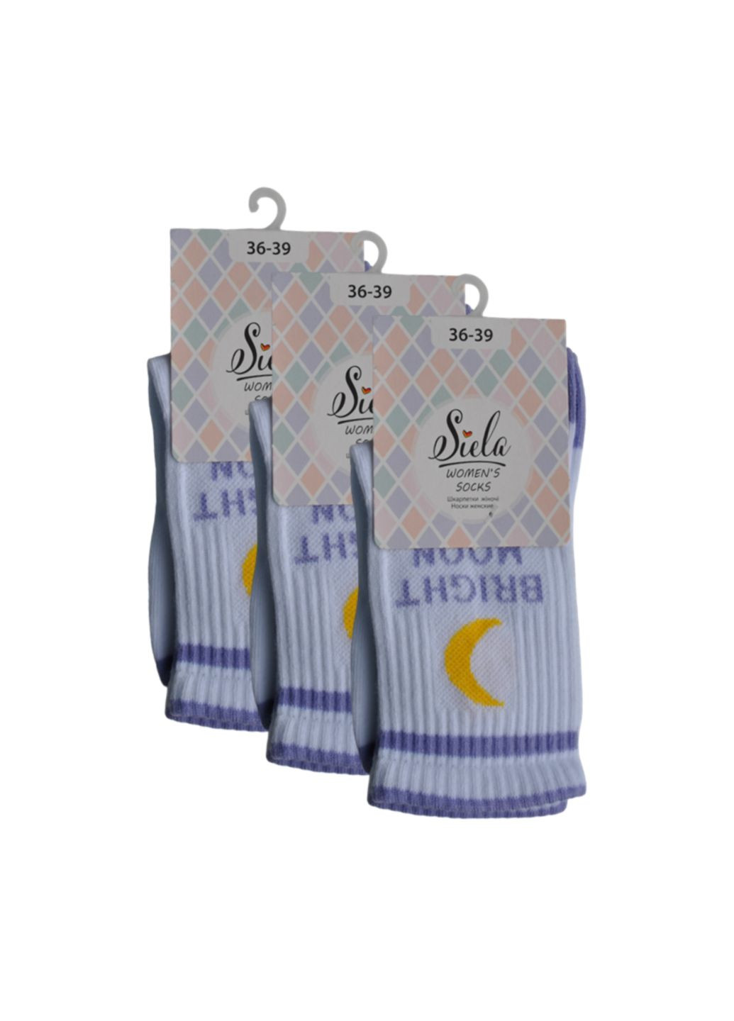 Комбіновані набір (3 шт.) шкарпеток жіночих високих Siela малюнки (260063095)