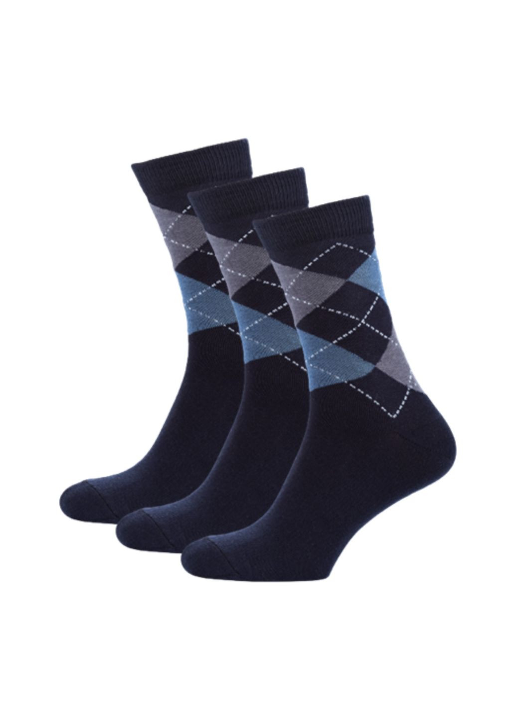 Синие rft шкарпетки чол.клас.вис./rt1311-067/ромби/39-42/синій. набір (3 шт.) MZ геометрические (260063147)