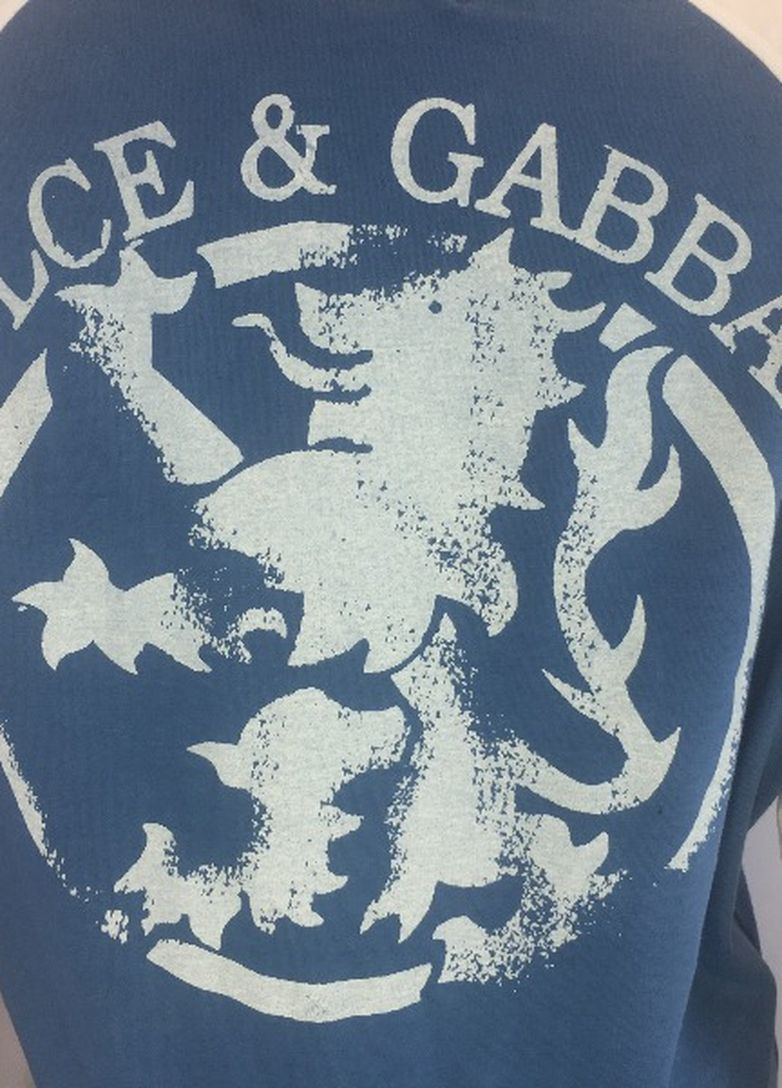 Голубая летняя футболка с коротким рукавом DOLCE&GABBANA