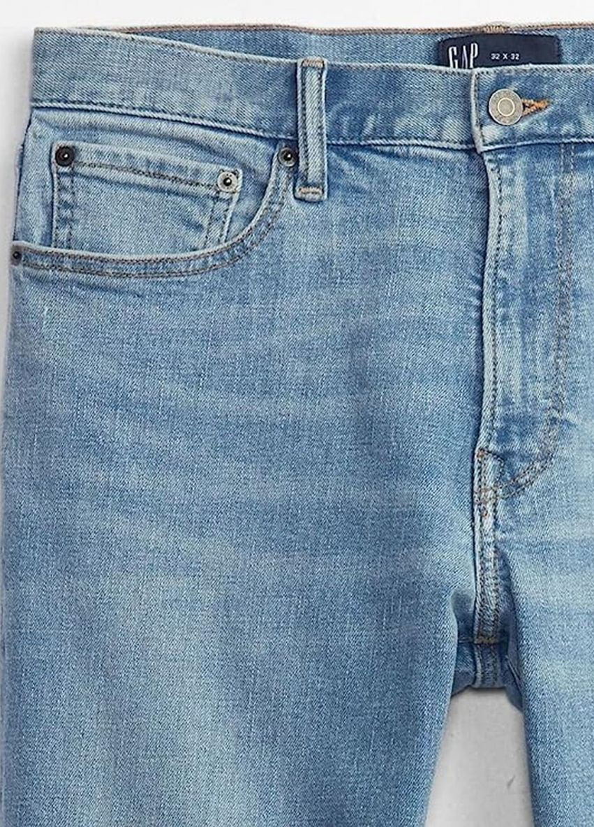 Голубые демисезонные джинси прямі 3215164 L Wash Gap