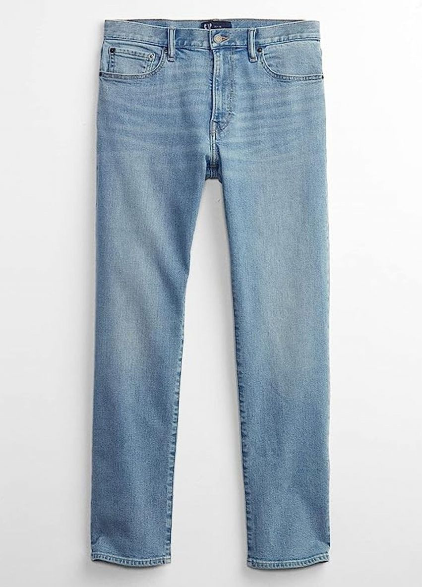 Голубые демисезонные джинси прямі 3215164 L Wash Gap