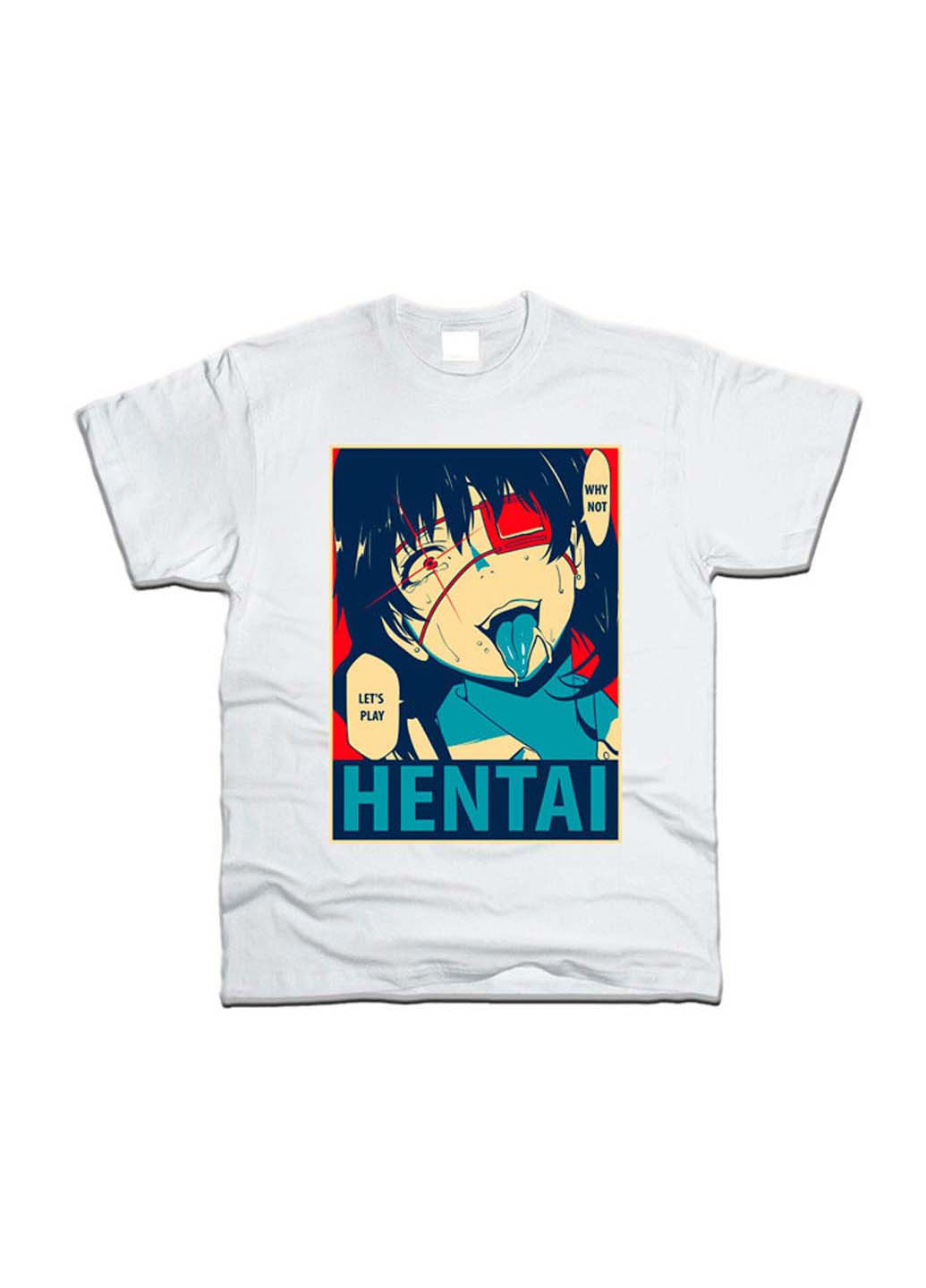 Белая демисезонная футболка хентай hentai Fruit of the Loom