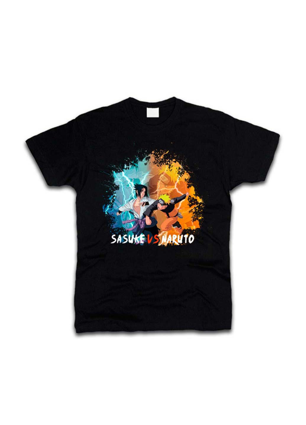 Черная демисезонная футболка саске против наруто sasuke vs naruto Fruit of the Loom