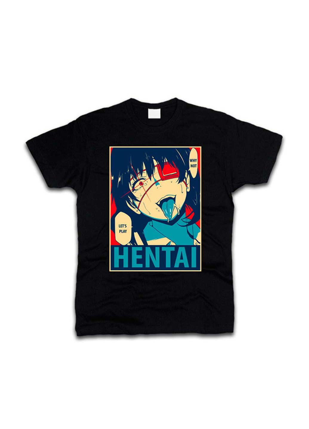 Черная демисезонная футболка хентай hentai Fruit of the Loom