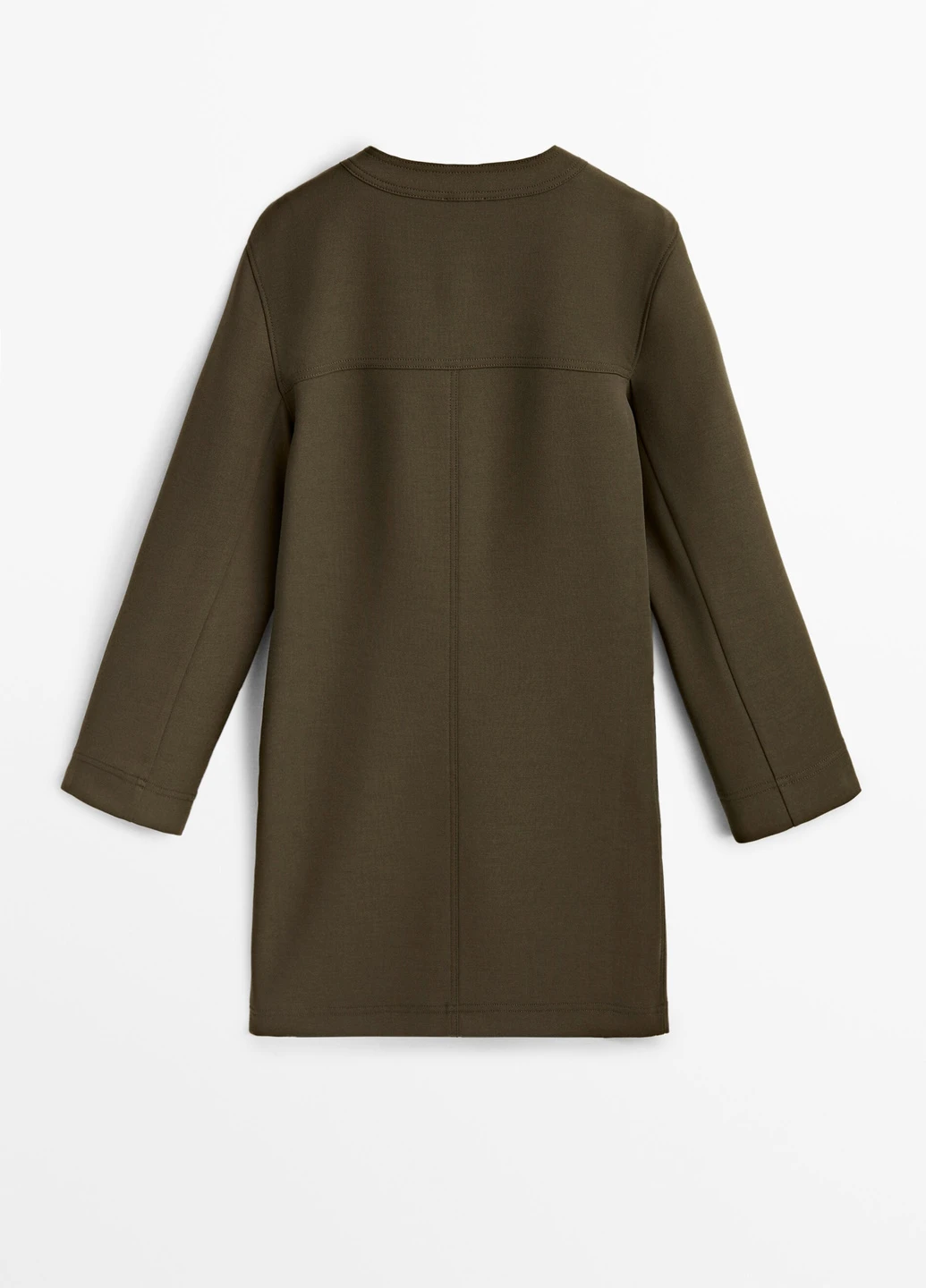 Оливкова (хакі) ділова сукня Massimo Dutti однотонна