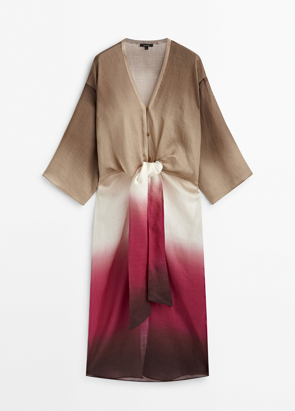 Фуксиновое (цвета Фуксия) праздничный платье Massimo Dutti однотонное