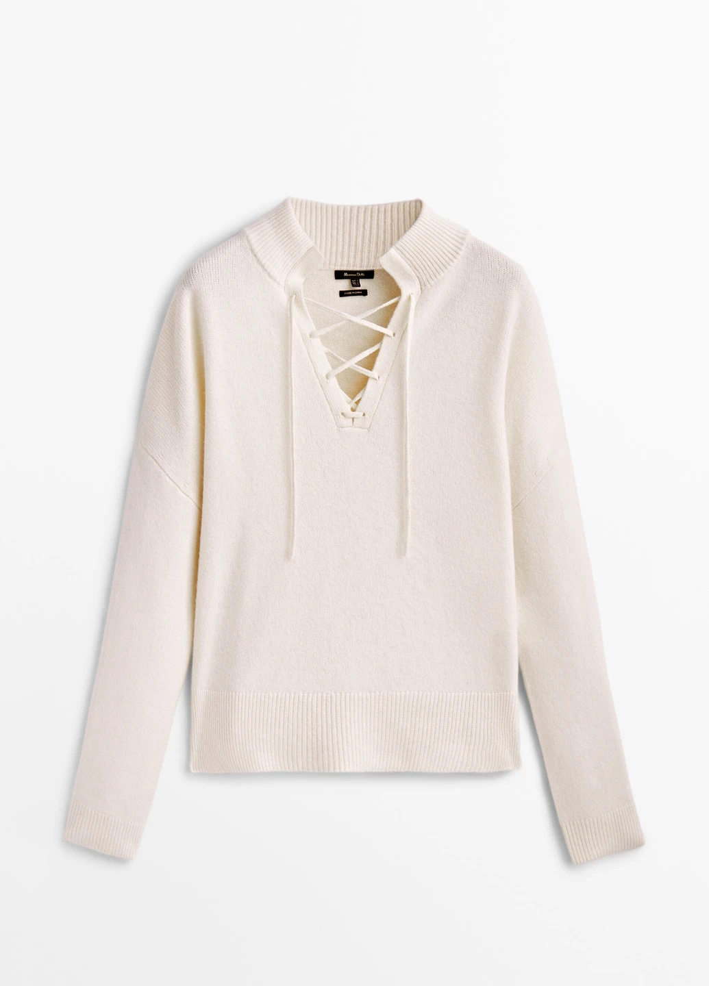 Молочний демісезонний светр Massimo Dutti