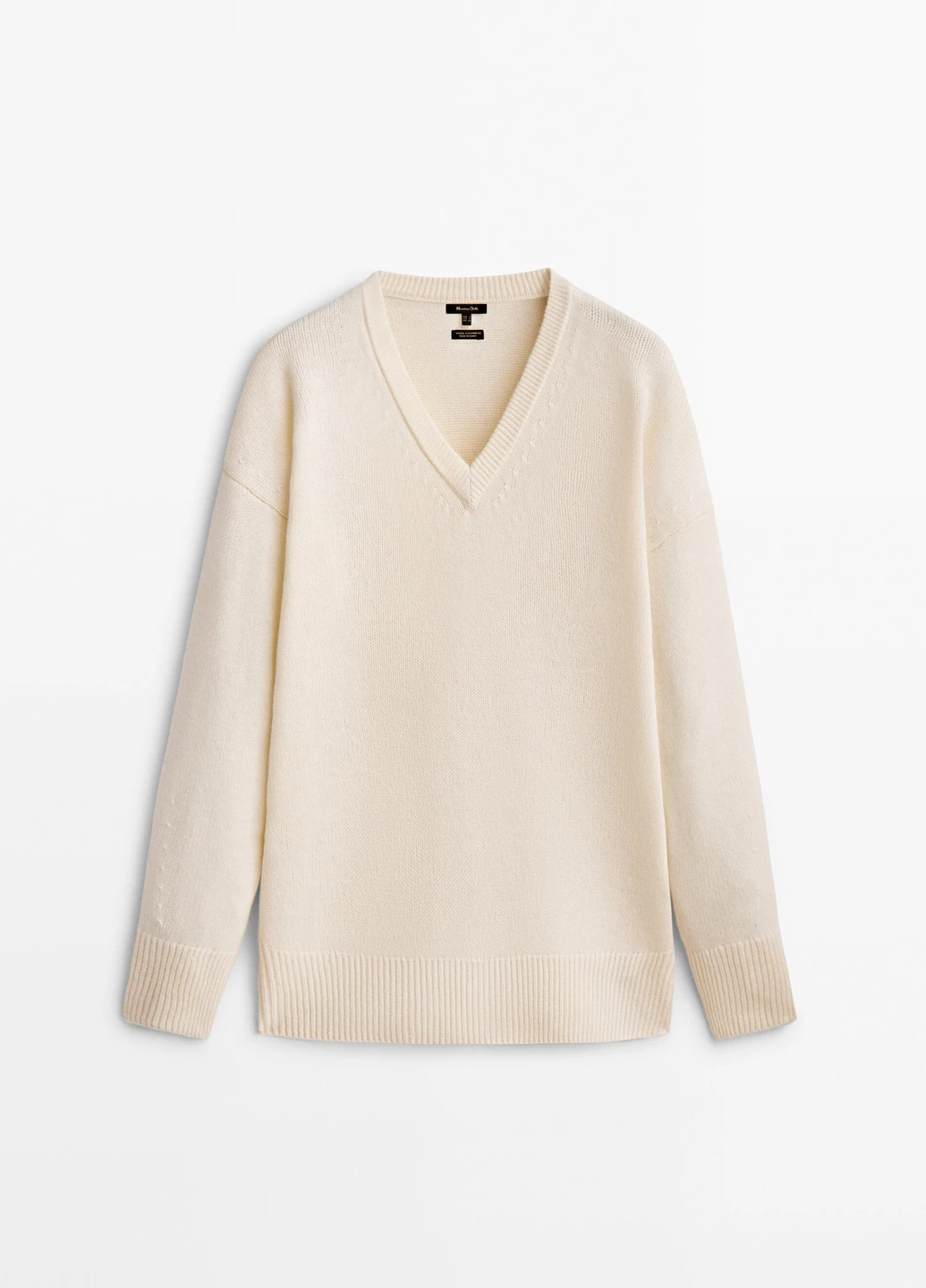 Молочний демісезонний светр Massimo Dutti
