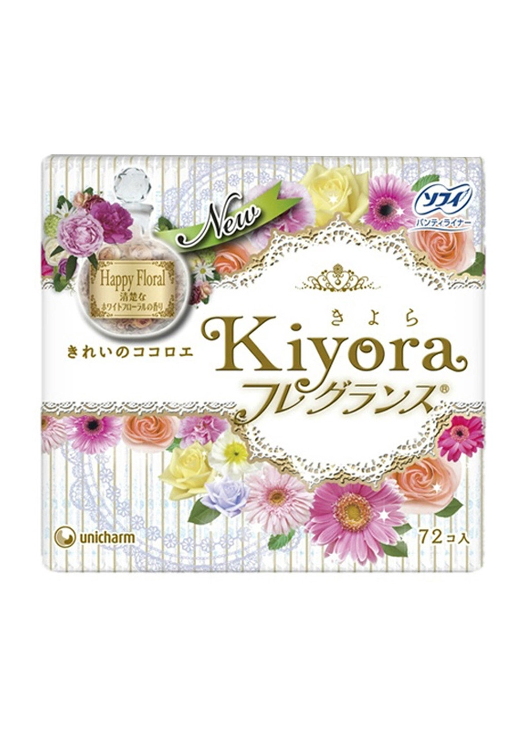 Щоденні гігієнічні прокладки Kiyora Happy Floral 72 шт Sofy 4903111330997 (260089668)
