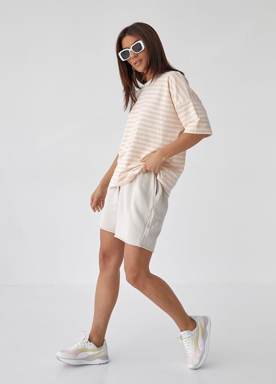 Женская полосатая футболка Enjoy - (260197812)