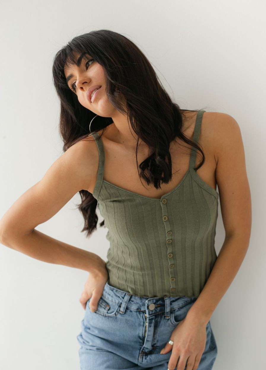 Майка на бретелях в широкий рубчик Busem - (260197752)