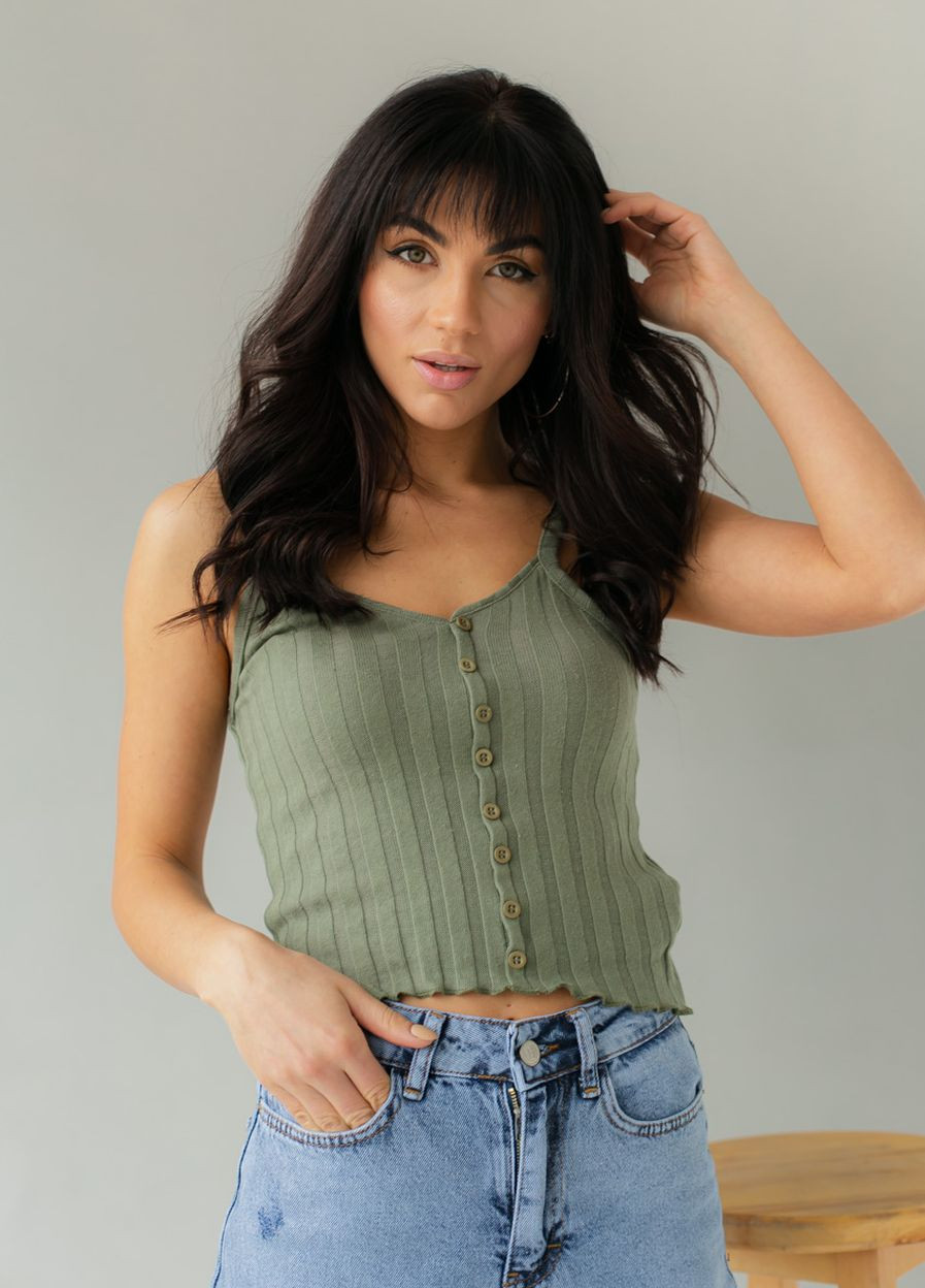 Майка на бретелях в широкий рубчик Busem - (260197752)