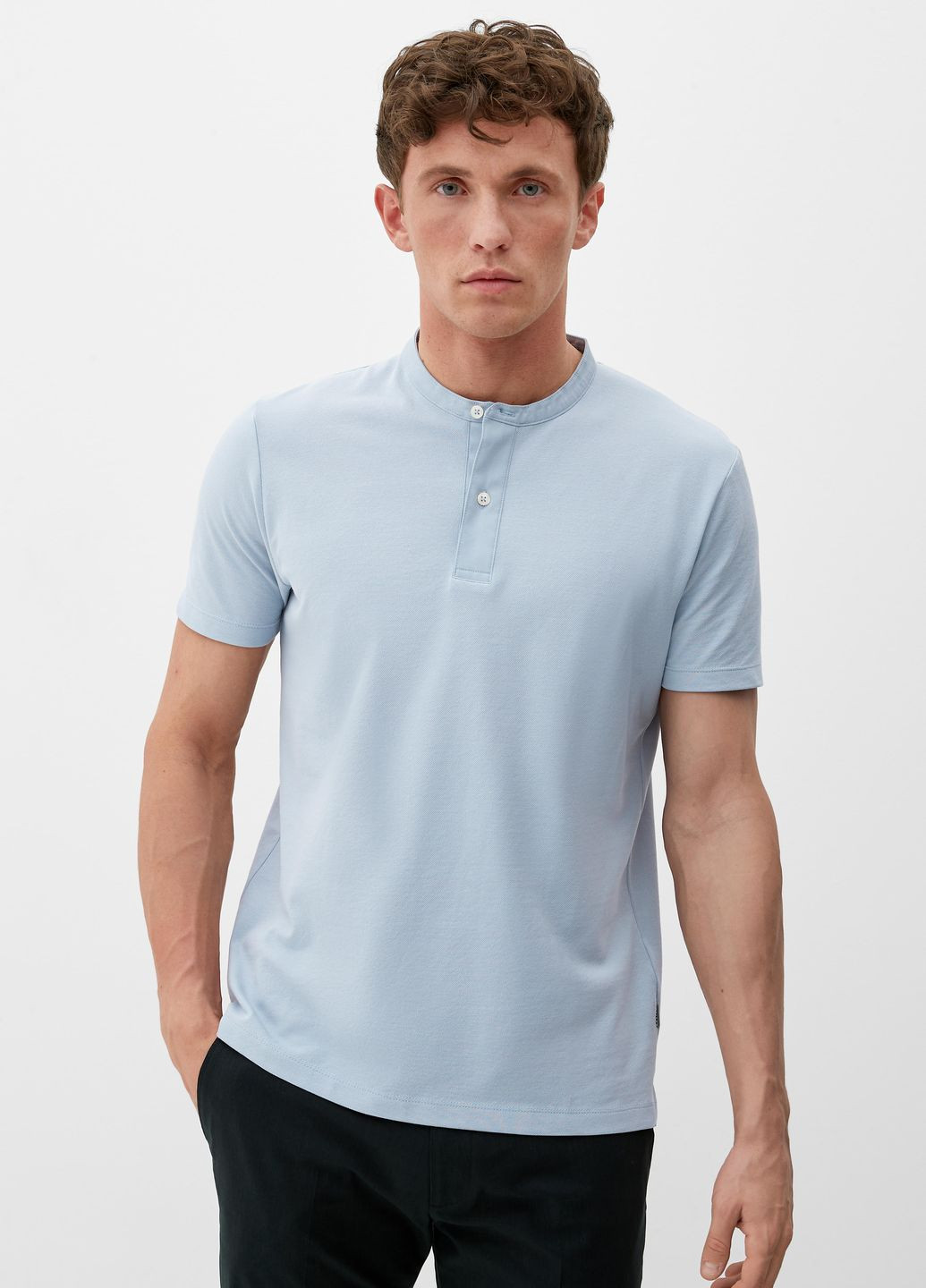 Голубой футболка-поло для мужчин S.Oliver