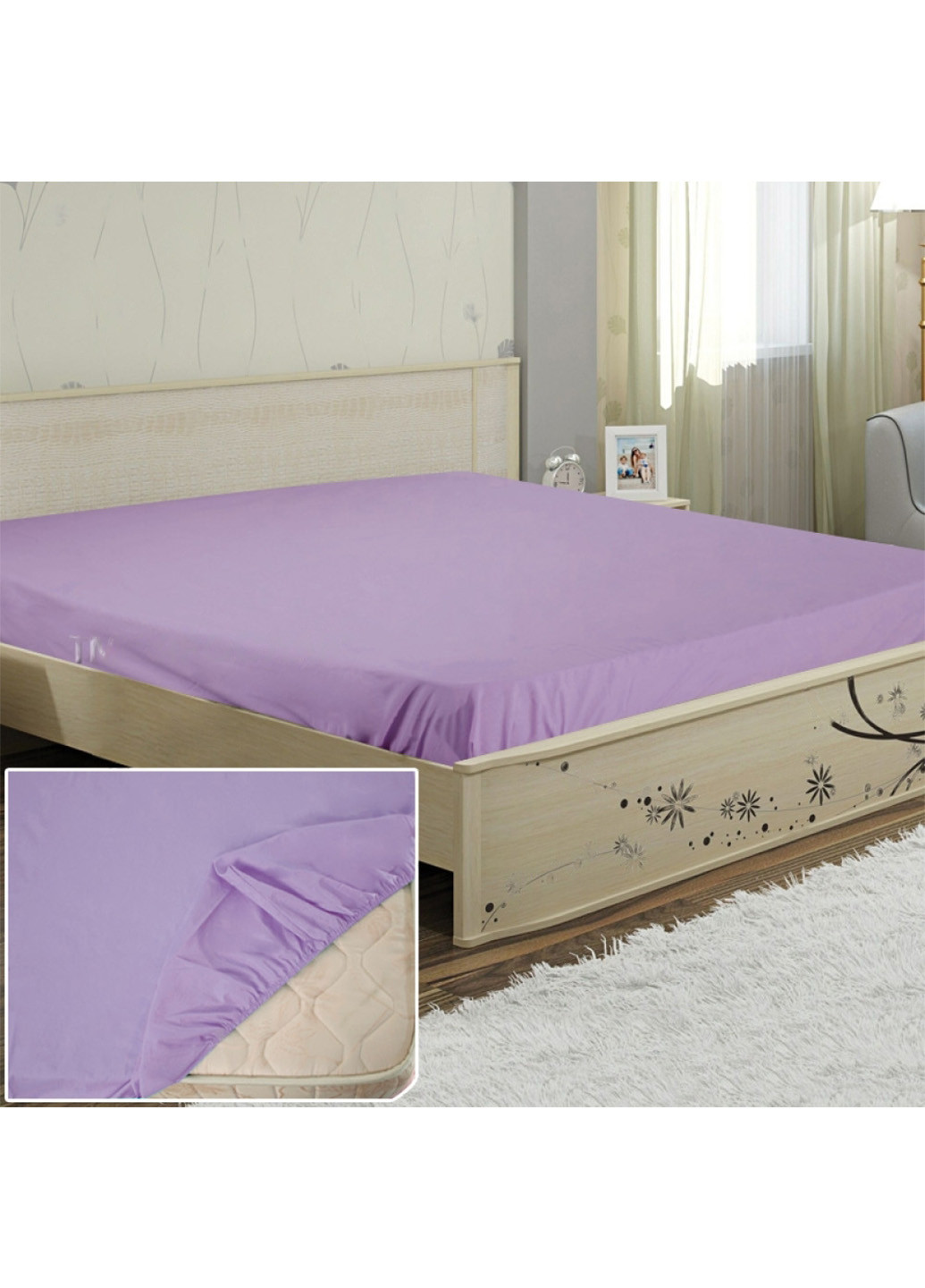 Простынь на резинке 200х180х20, бязь 06 Ярослав (260166427)