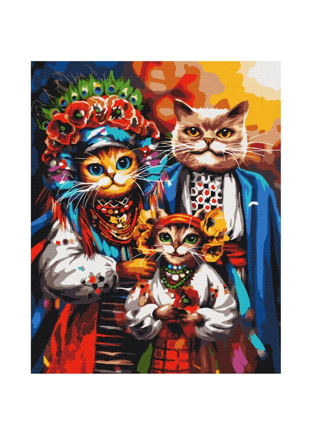 Картина за номерами "Сімя котиків-козаків" ©Маріанна Пащук BS53690 40х50 см Brushme (260165486)
