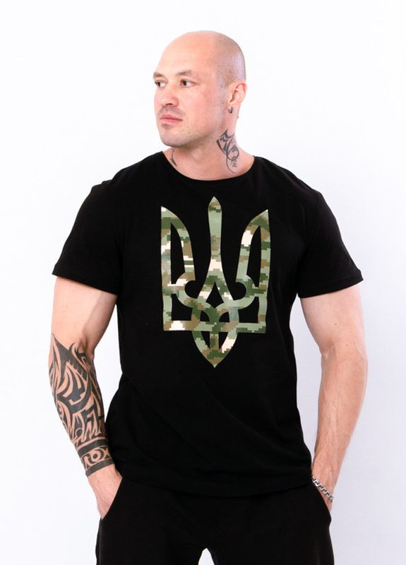 Черная футболка мужская "украина" (8073-001-33-т-v22) с коротким рукавом Носи своє