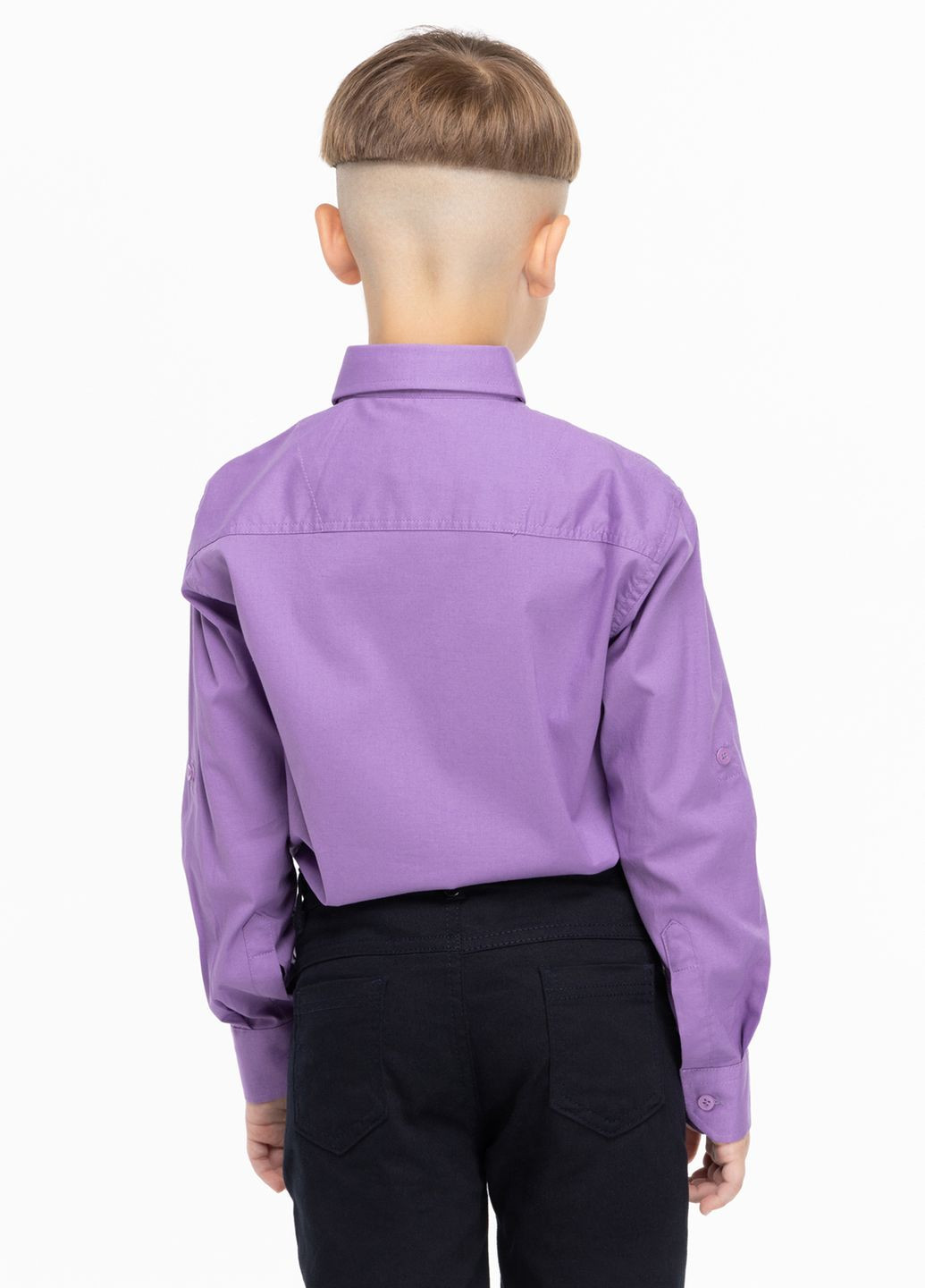 Фиолетовая повседневный рубашка однотонная No Brand