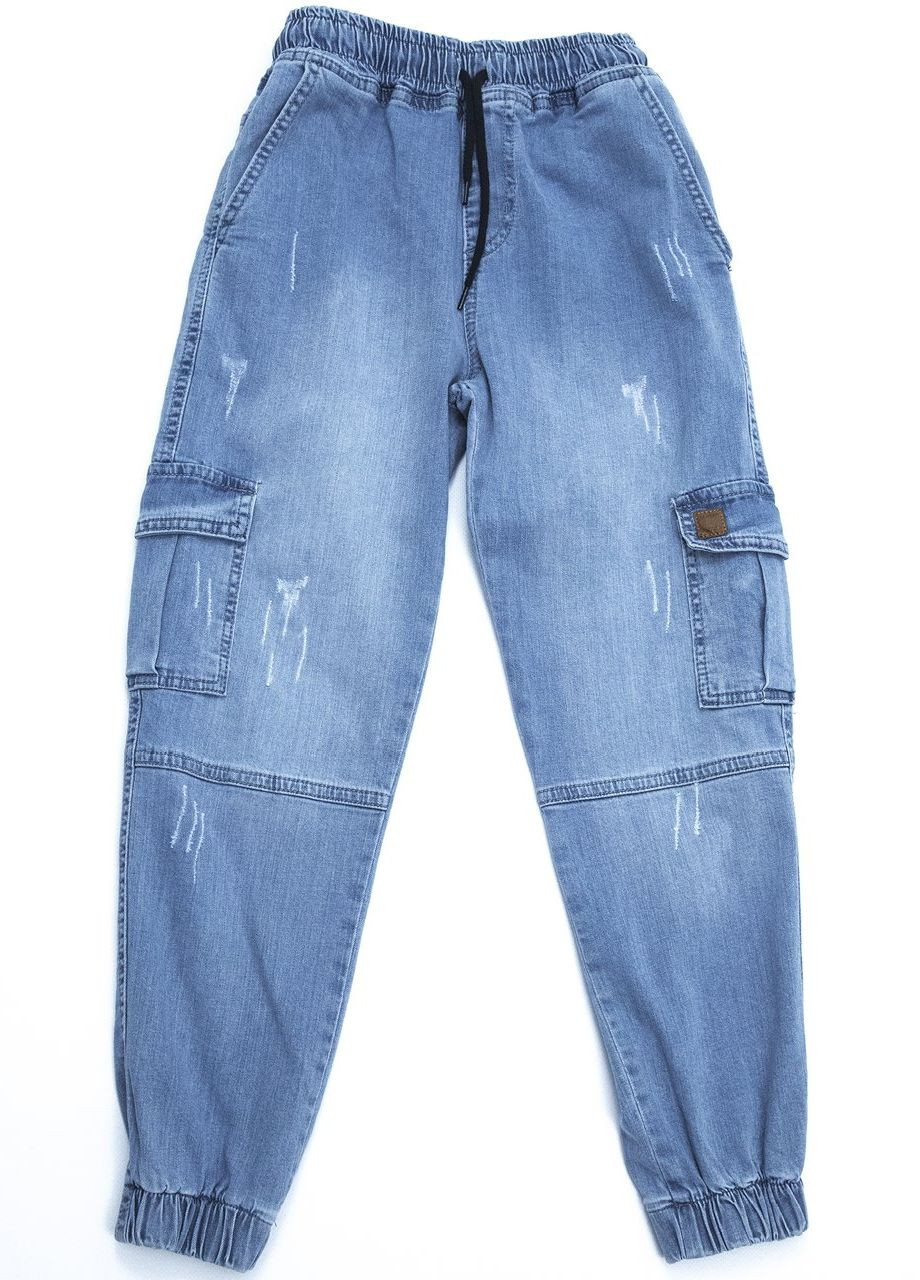 Голубые летние джоггеры джинсовые для мальчиков голубые Altun