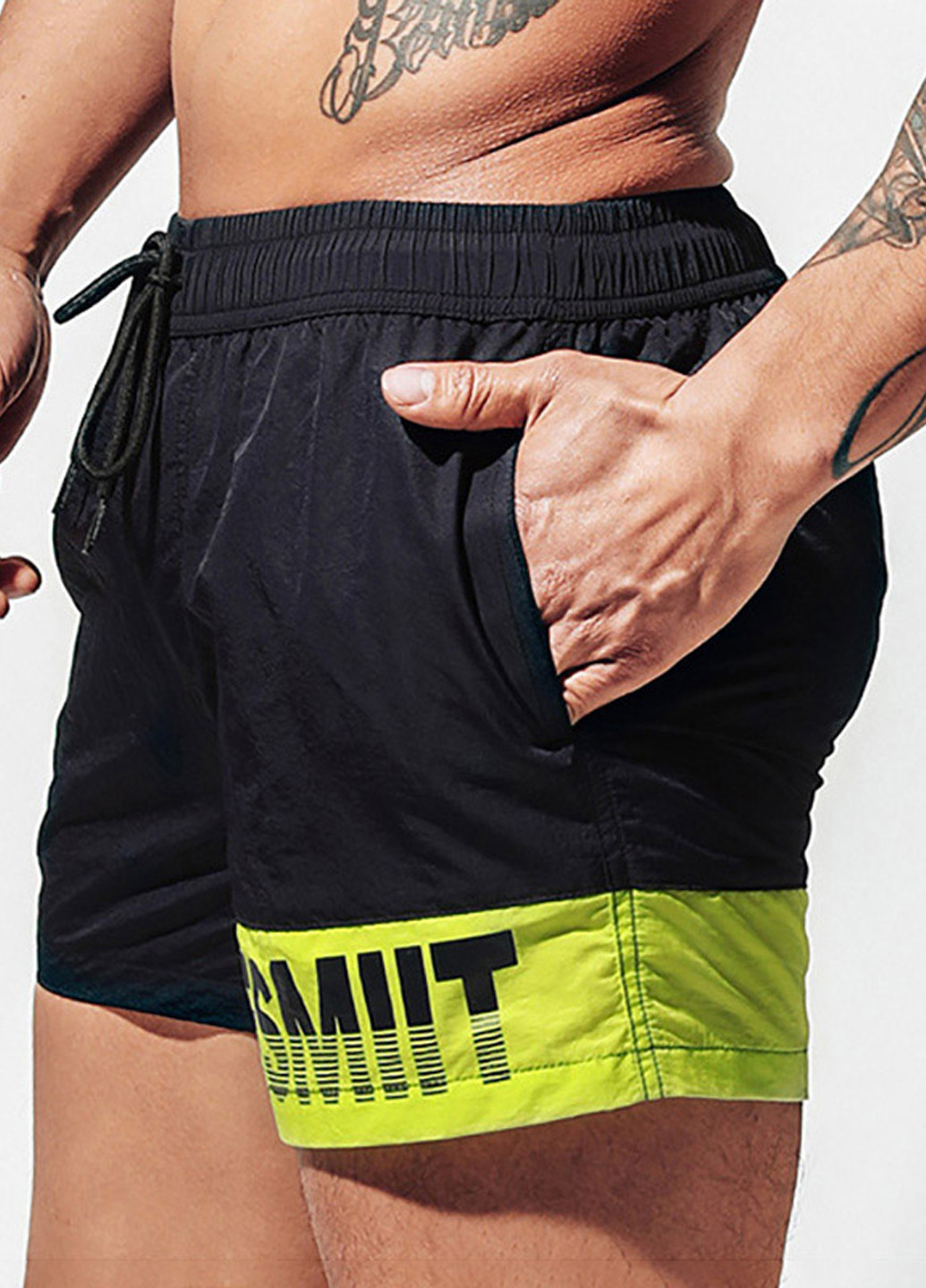 Чорні чоловічі пляжні шорти із сіткою підкладкою Desmit (260167106)