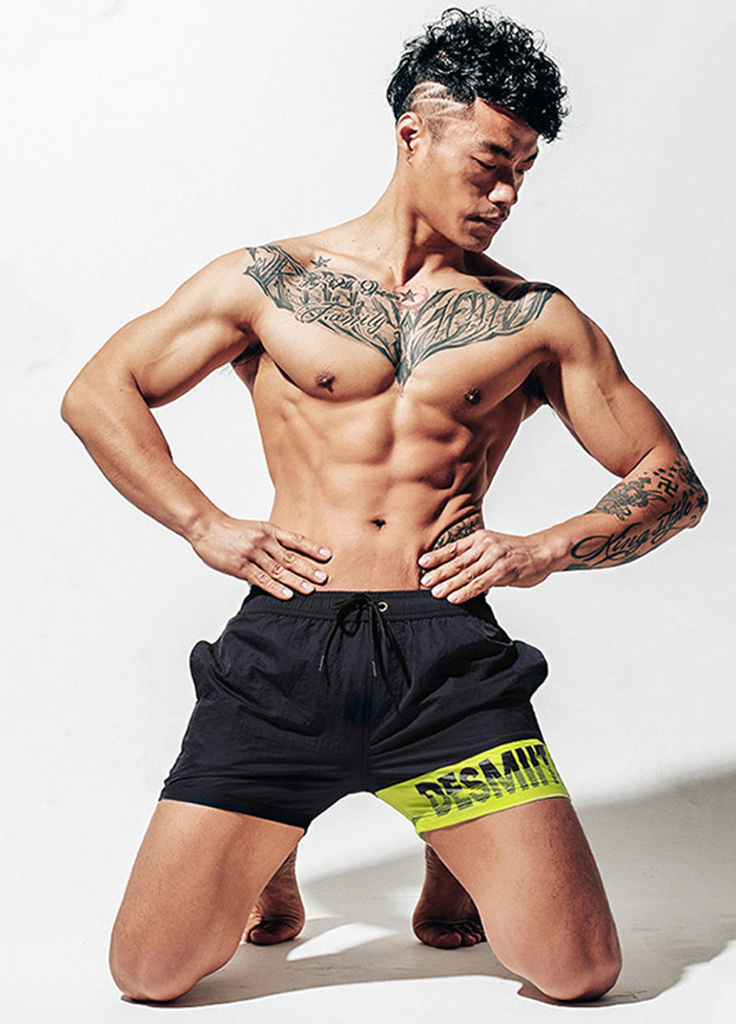 Чорні чоловічі пляжні шорти із сіткою підкладкою Desmit (260167106)