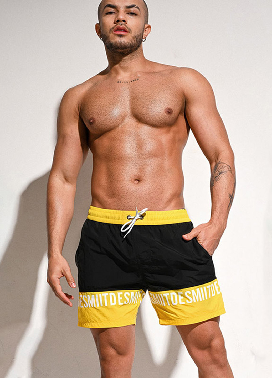 Чорні чоловічі пляжні шорти із сіткою підкладкою Desmit (260167109)