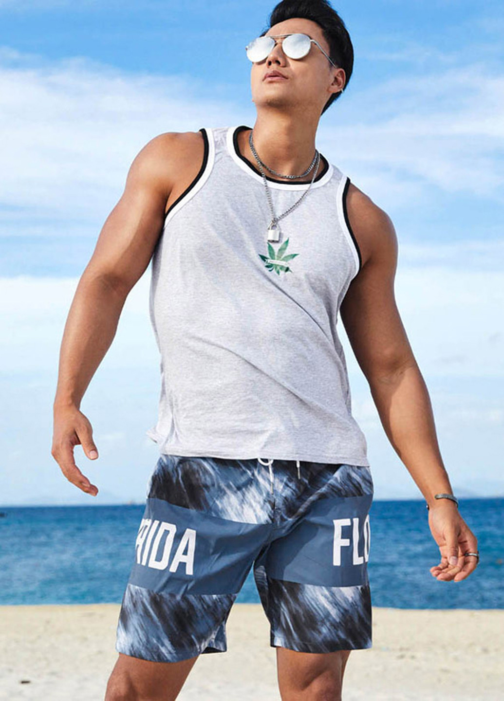 Синие мужские пляжные шорты Gailang (260166861)