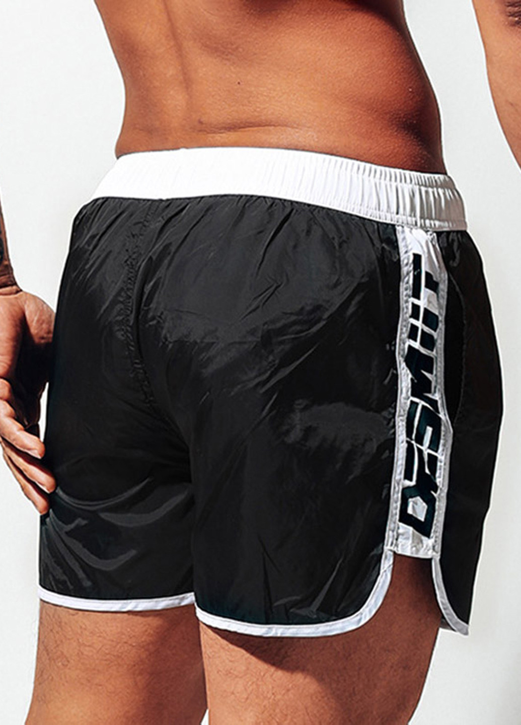 Черные мужские пляжные шорты с сеткой подкладкой Desmit (260167062)