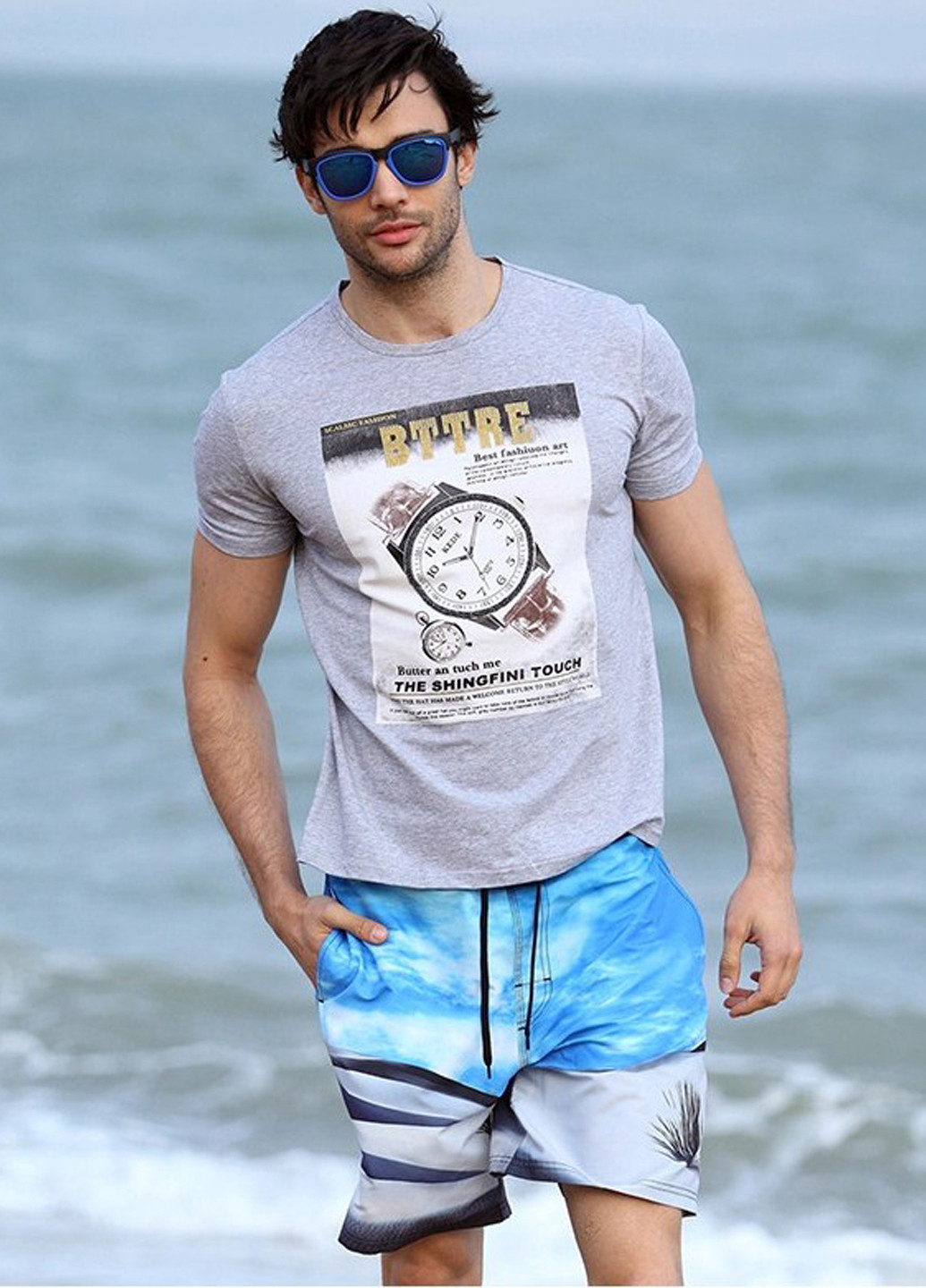 Голубые мужские пляжные шорты Gailang (260167166)