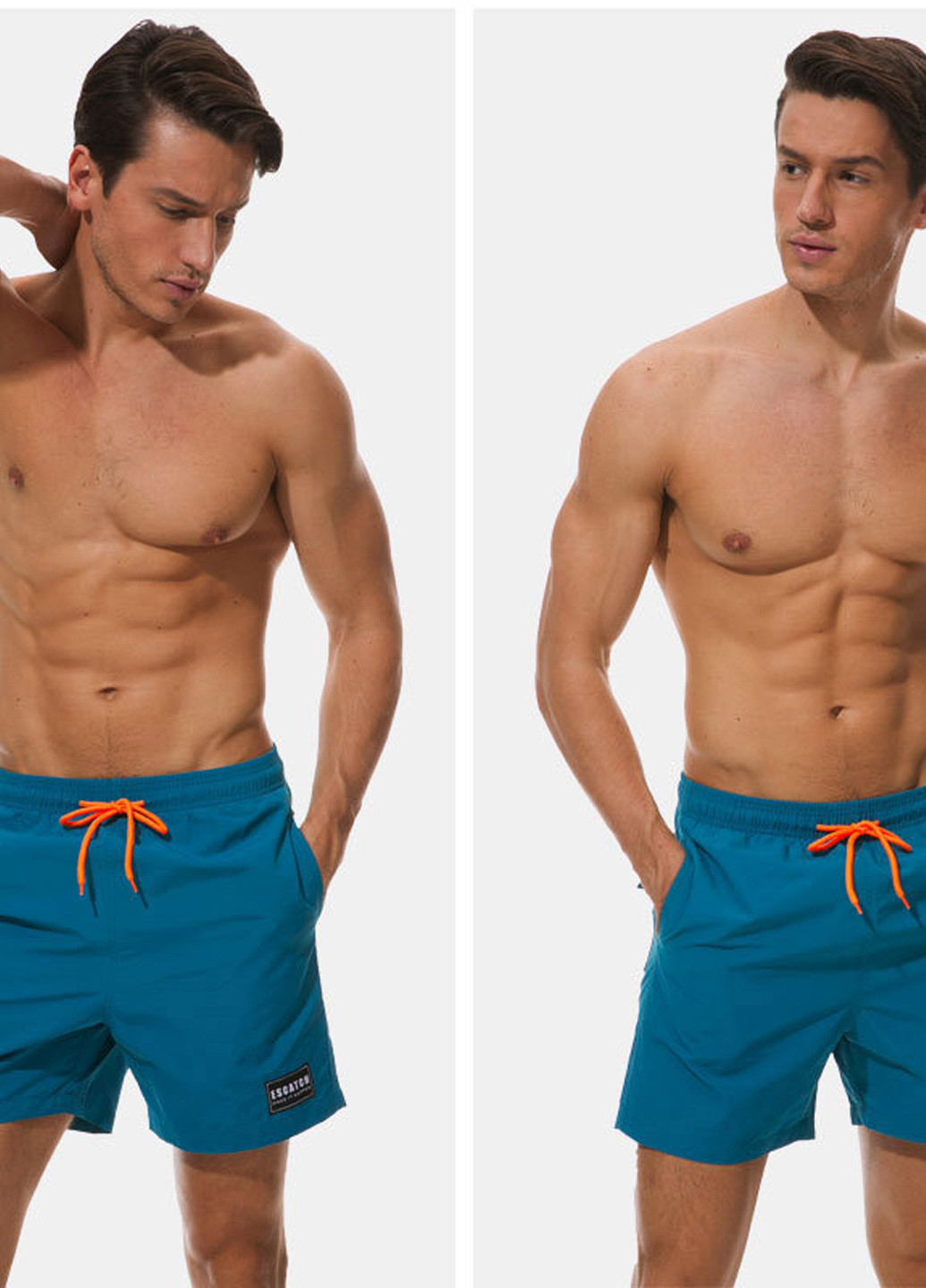 Синие мужские пляжные шорты с сеткой подкладкой Escatch (260166937)