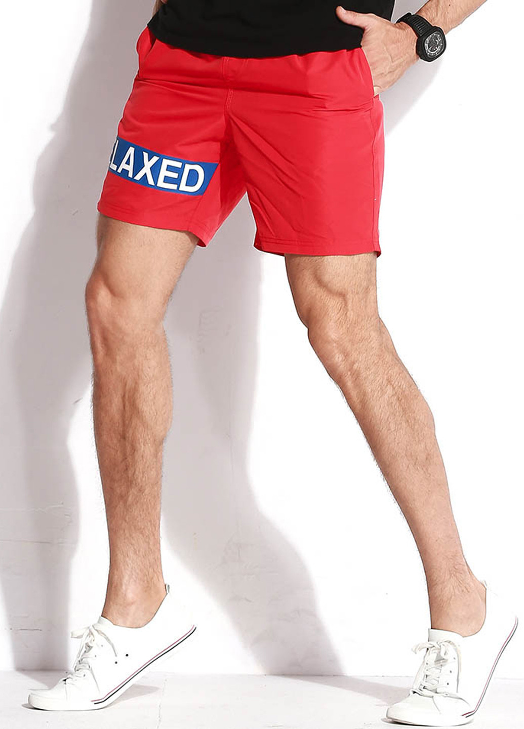 Красные мужские пляжные шорты Qike (195144121)