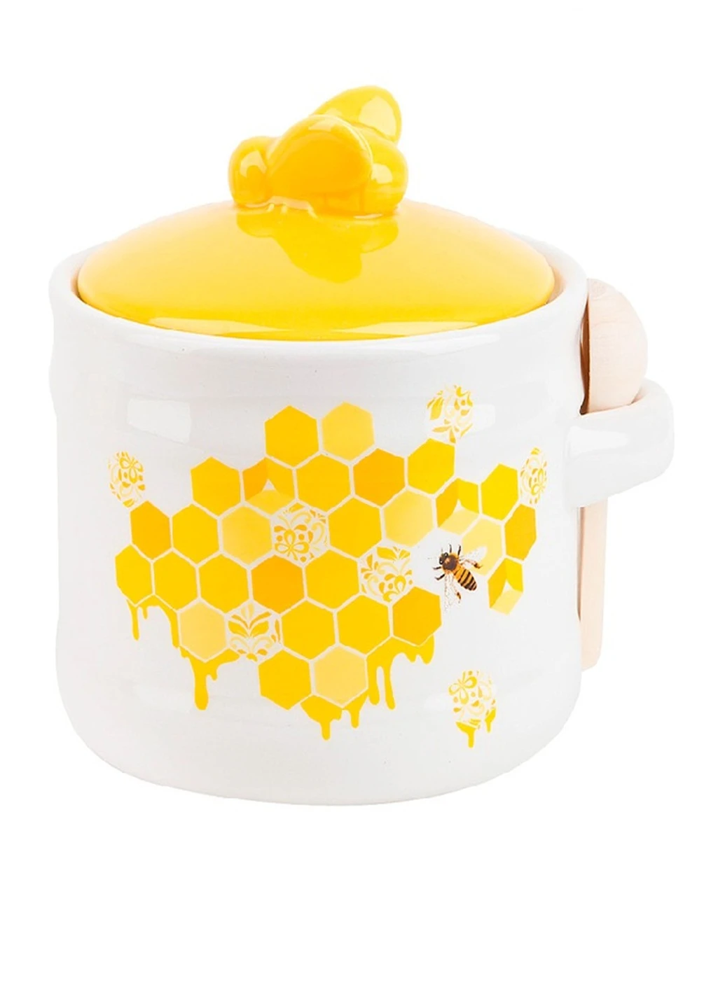 Банка керамическая 450мл с деревянной ложкой Honey BonaDi (260167257)