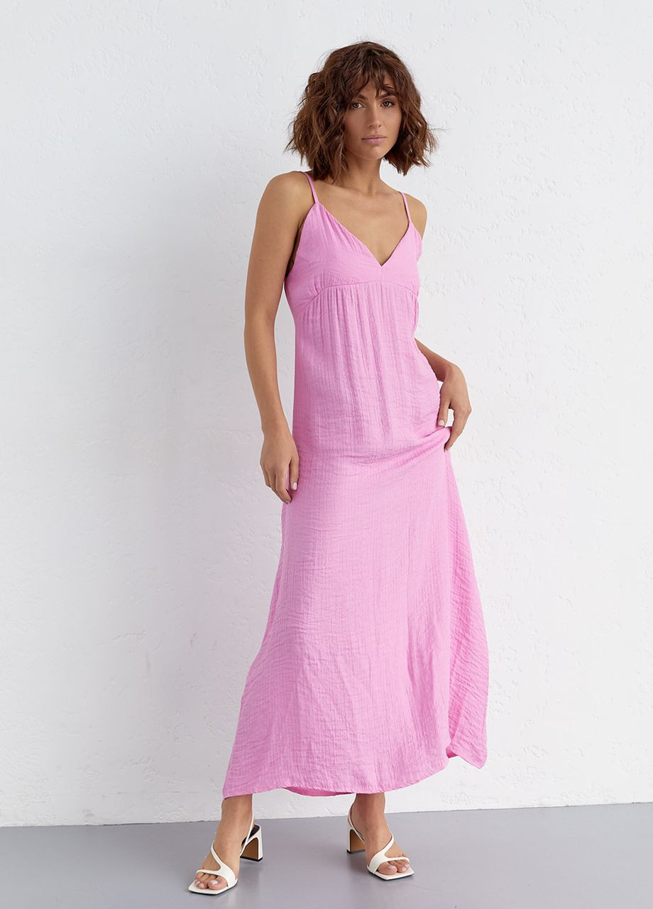 Розовое летний сарафан с открытой спиной Lurex