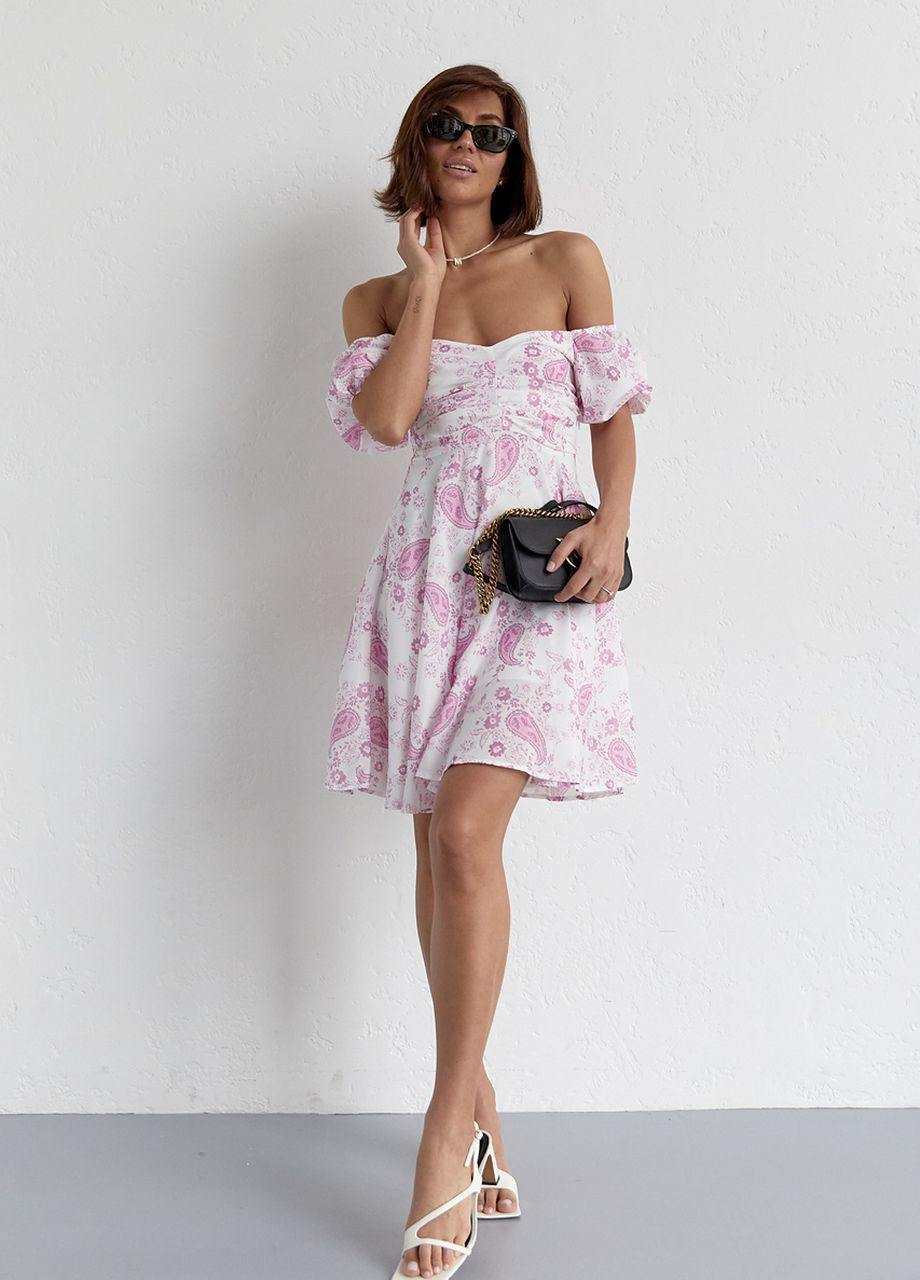 Лавандова літня сукня міні з драпіруванням спереду Lurex