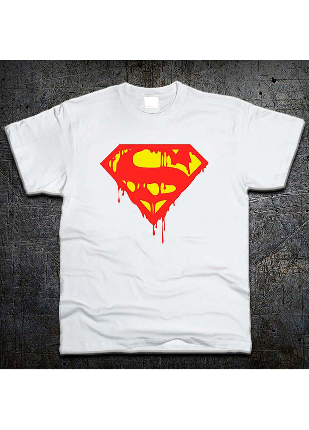 Белая футболка логотип супермен logo superman dc comics Fruit of the Loom