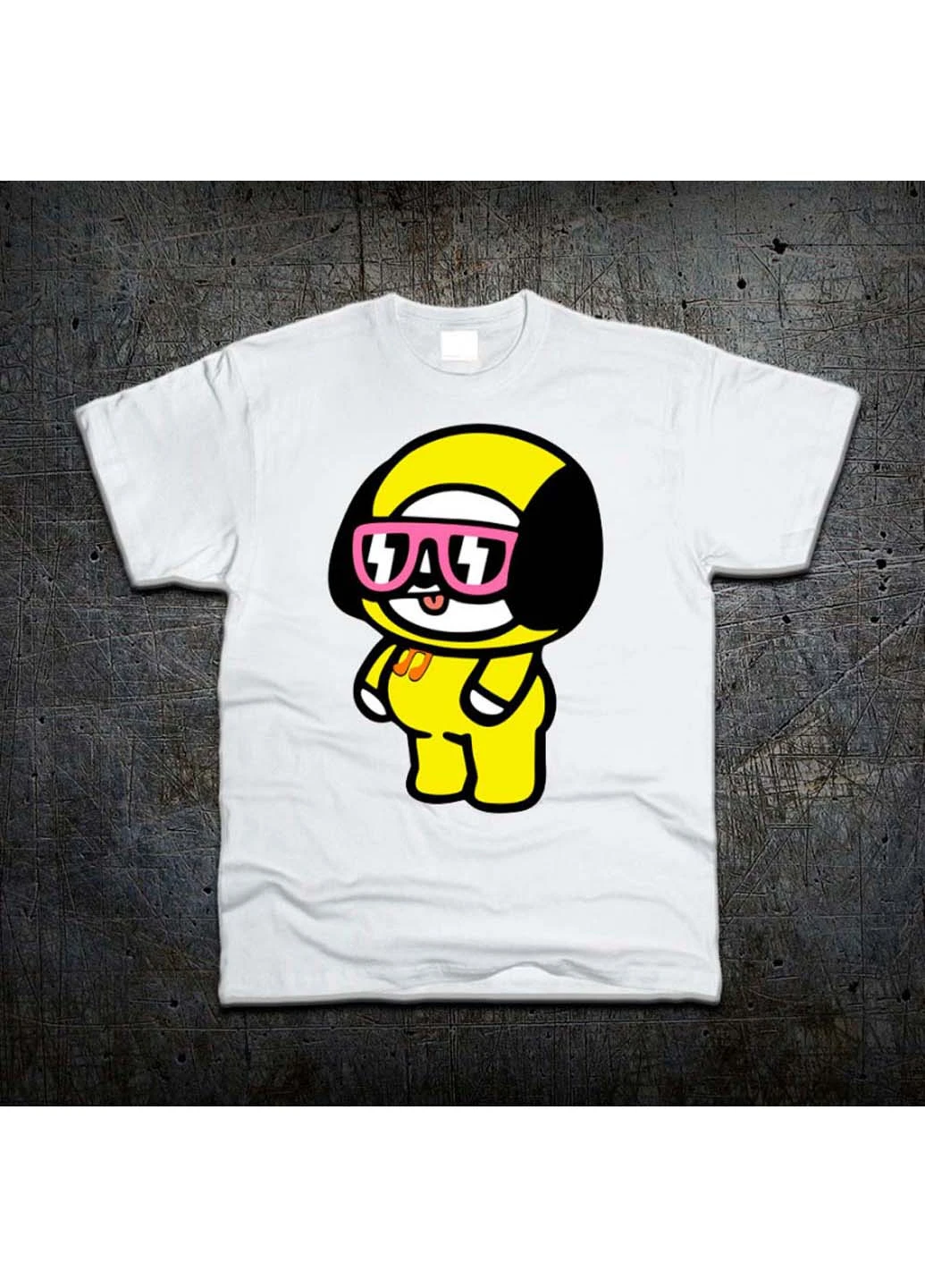 Біла футболка собачка chimmy чиммі від чиміна bt21 Fruit of the Loom