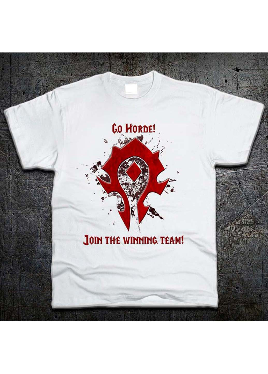 Біла футболка логотип орда world of warcraft horde Fruit of the Loom