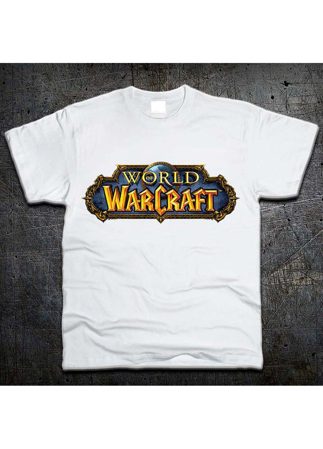 Белая футболка логотип варкрафт logo world of warcraft Fruit of the Loom