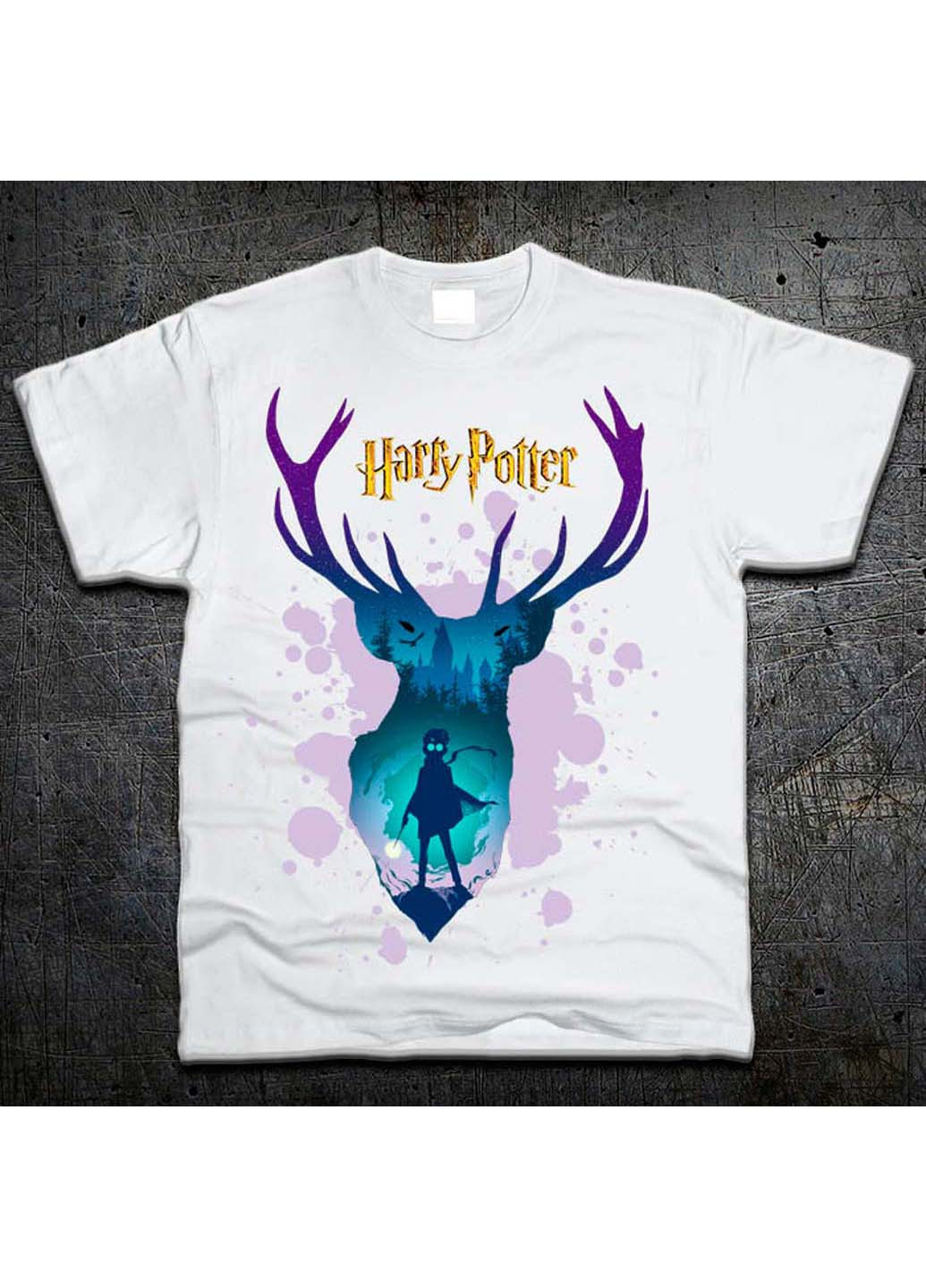 Белая футболка патронус гарри поттер patronus harry potter Fruit of the Loom