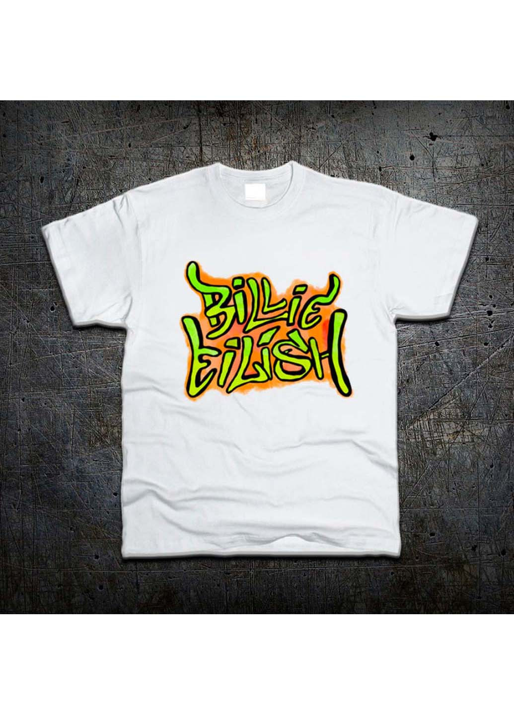 Біла футболка напис біллі айліш Fruit of the Loom