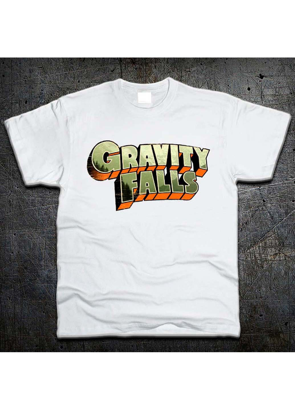 Біла футболка логотип гравіті фолз logo gravity falls Fruit of the Loom