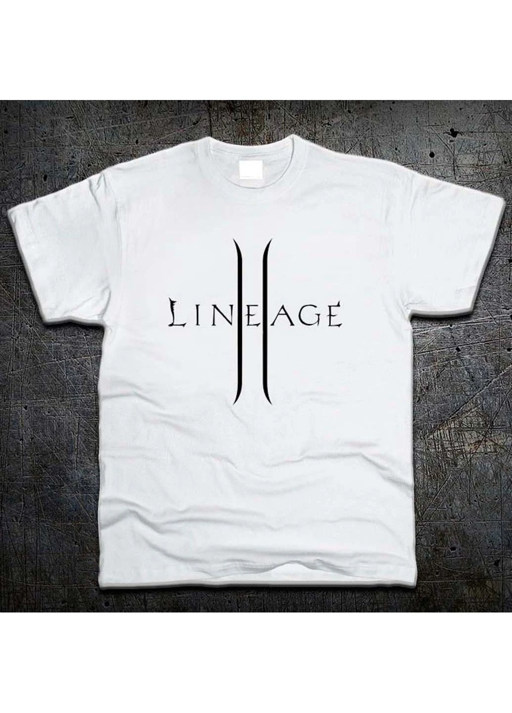 Біла футболка логотип лінейдж 2 logo lineage 2 Fruit of the Loom