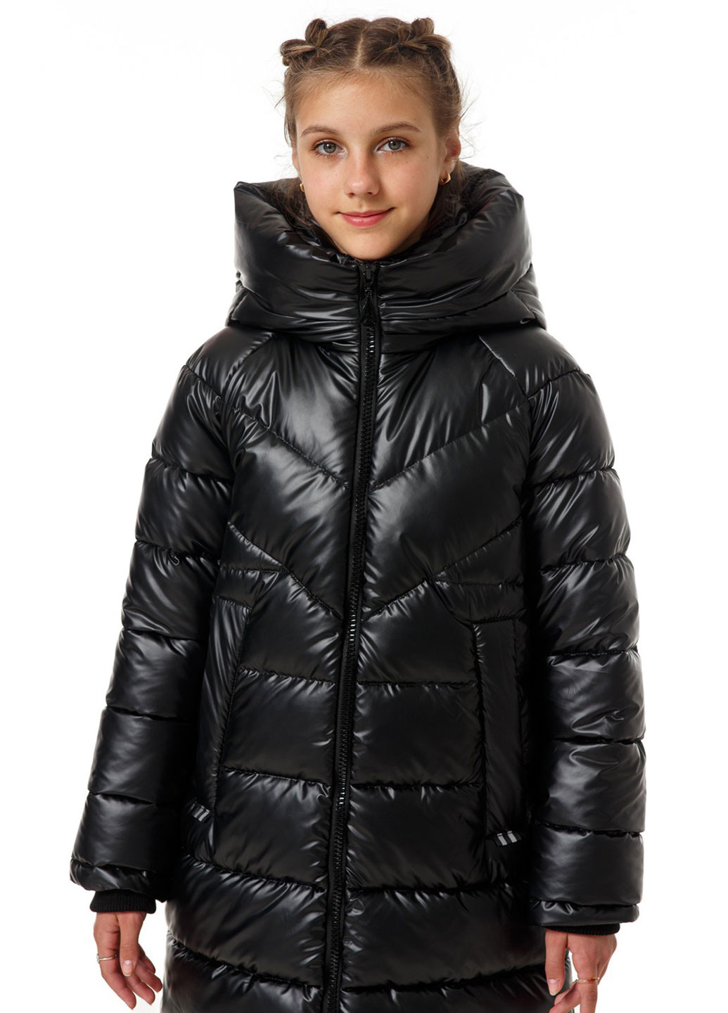 Черная зимняя зимняя куртка на экопухе Tiaren Meghan
