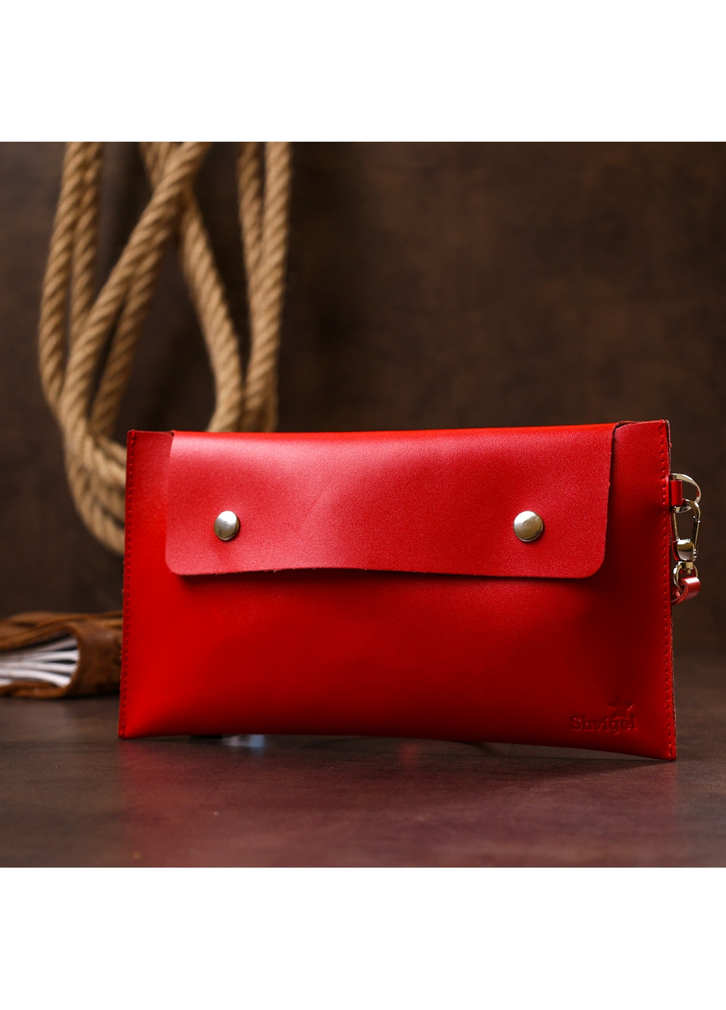 Женская кожаная косметичка 24х13 см Shvigel (260170029)