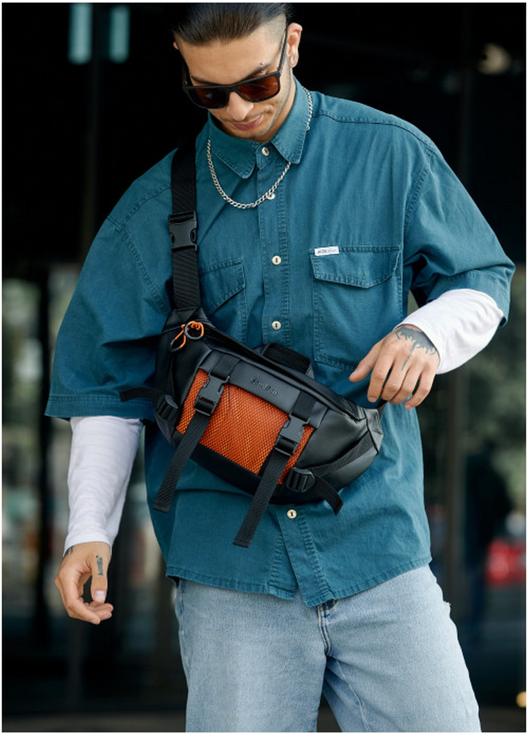 Мужская поясная сумка бананка 38х21 см Sambag (260169747)