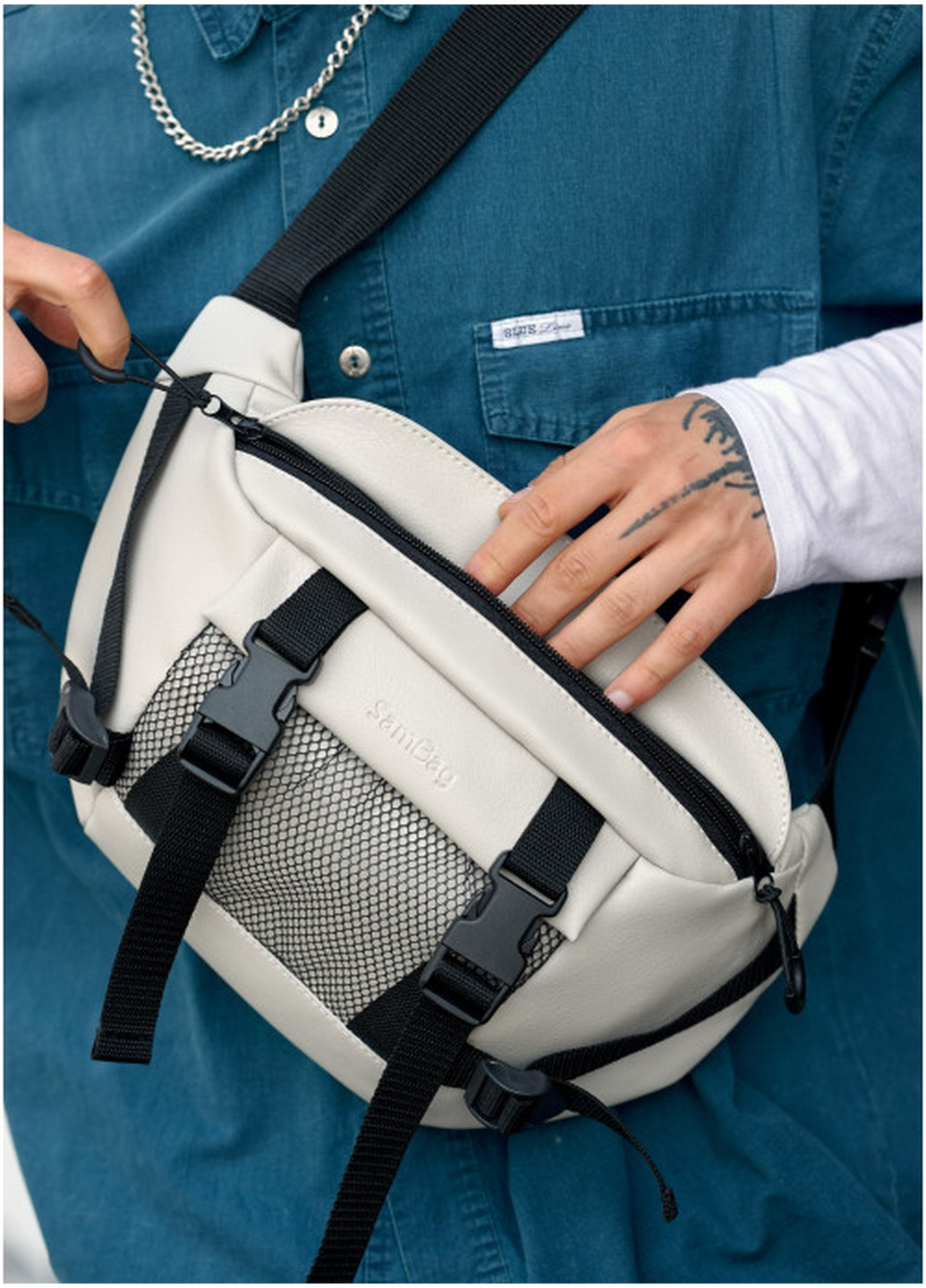 Мужская поясная сумка бананка 38х21 см Sambag (260169767)