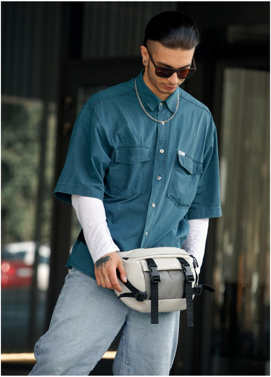 Мужская поясная сумка бананка 38х21 см Sambag (260169767)