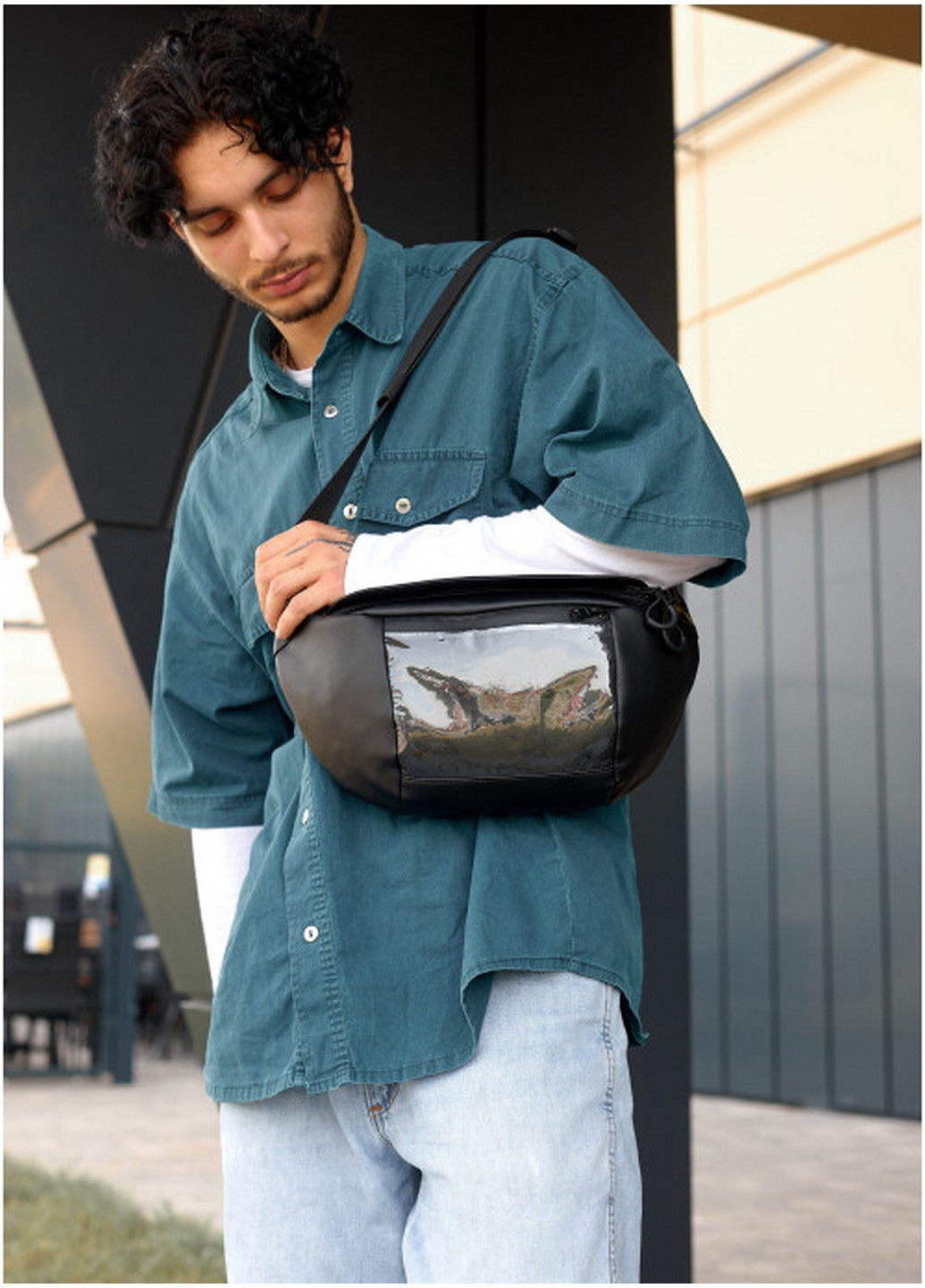 Мужская поясная сумка бананка 38х21 см Sambag (260169713)