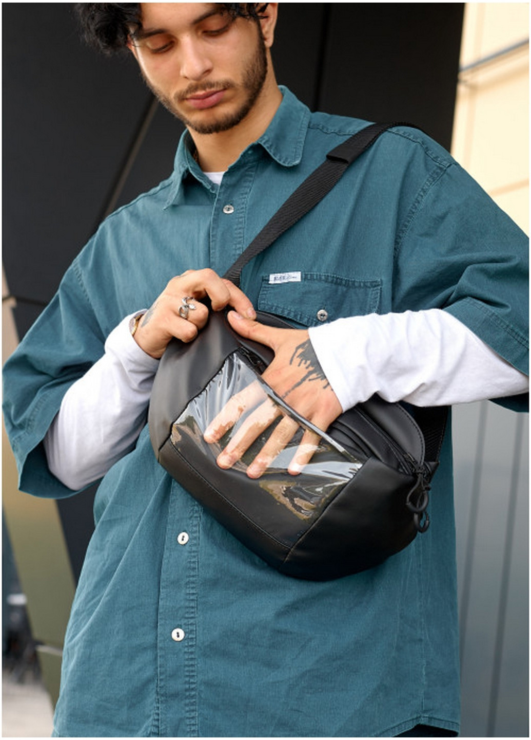 Мужская поясная сумка бананка 38х21 см Sambag (260169713)