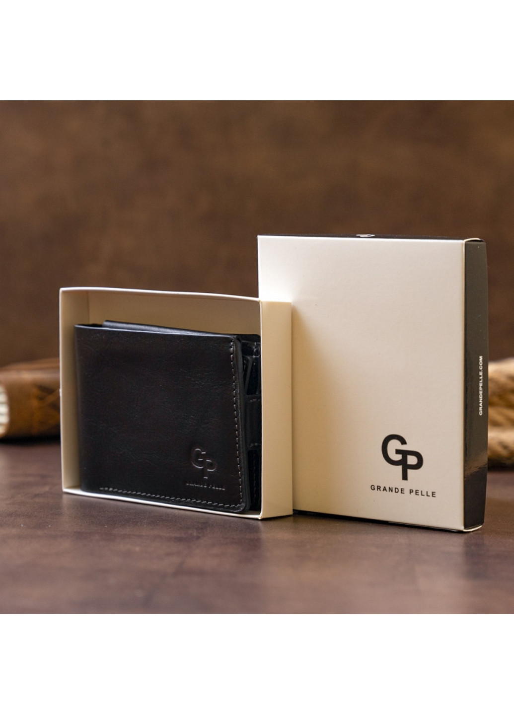 Мужское кожаное портомне 11х9х2 см Grande Pelle (260171220)